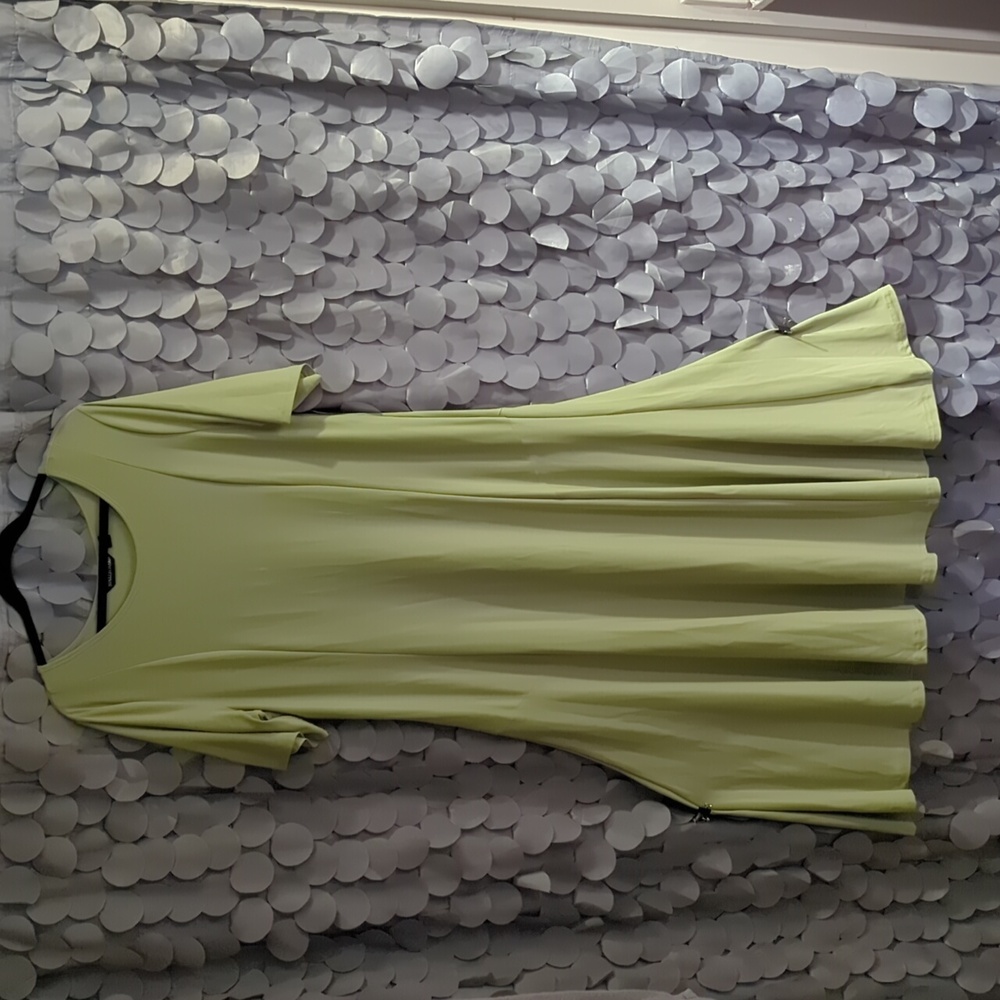 Nina Leonard Light Green Midi Dress